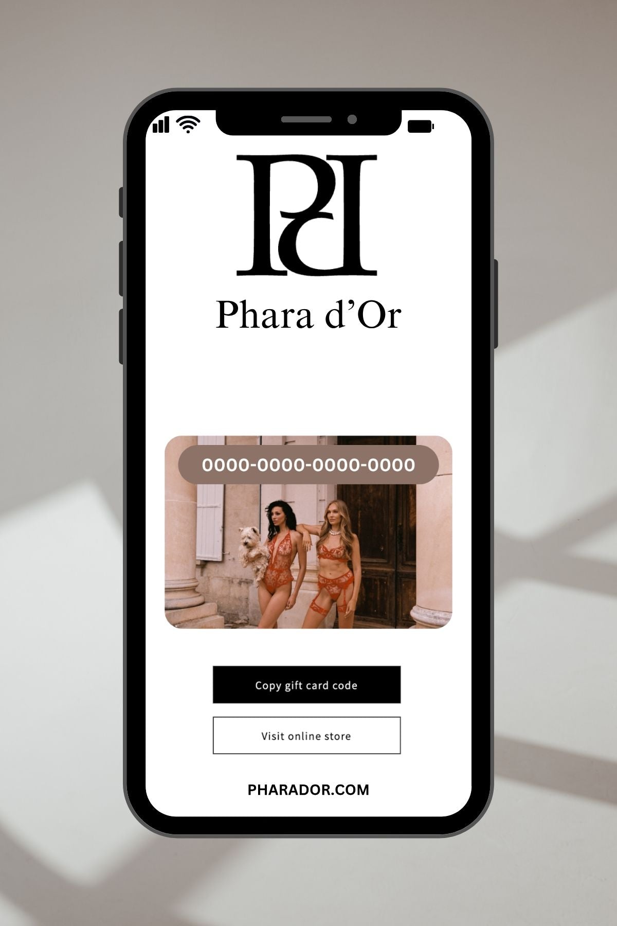 Online Phara d'Or Gift Voucher