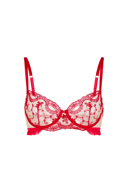 Juliette Red Balconette Bra