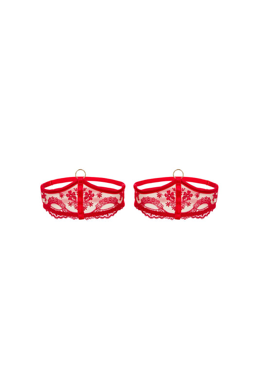 Juliette Red Garters (Pair)
